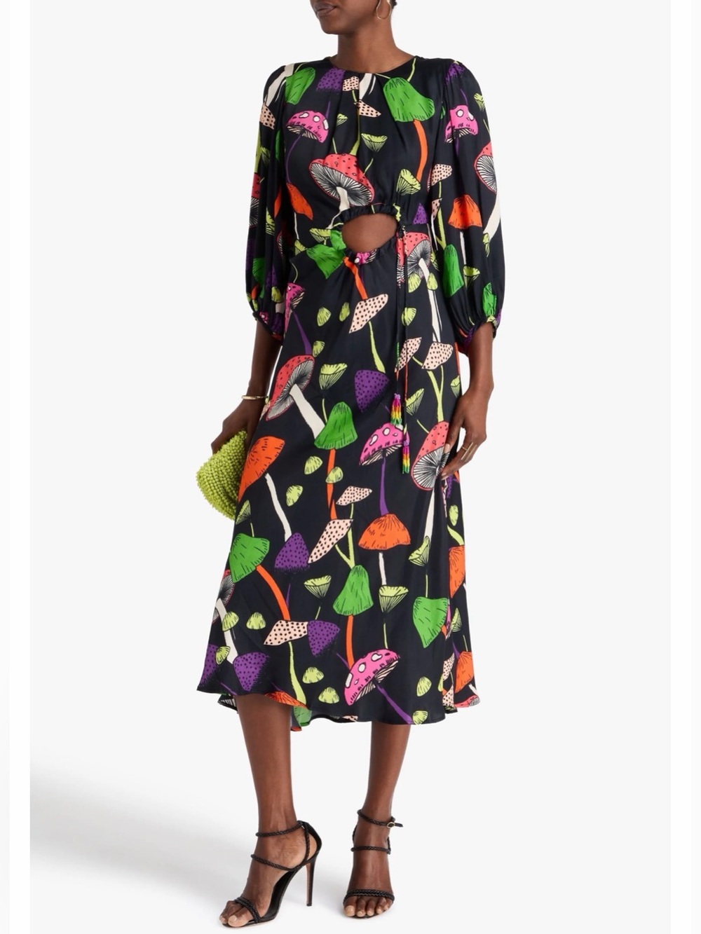 Farm Rio Mushroom Print midi dress XL